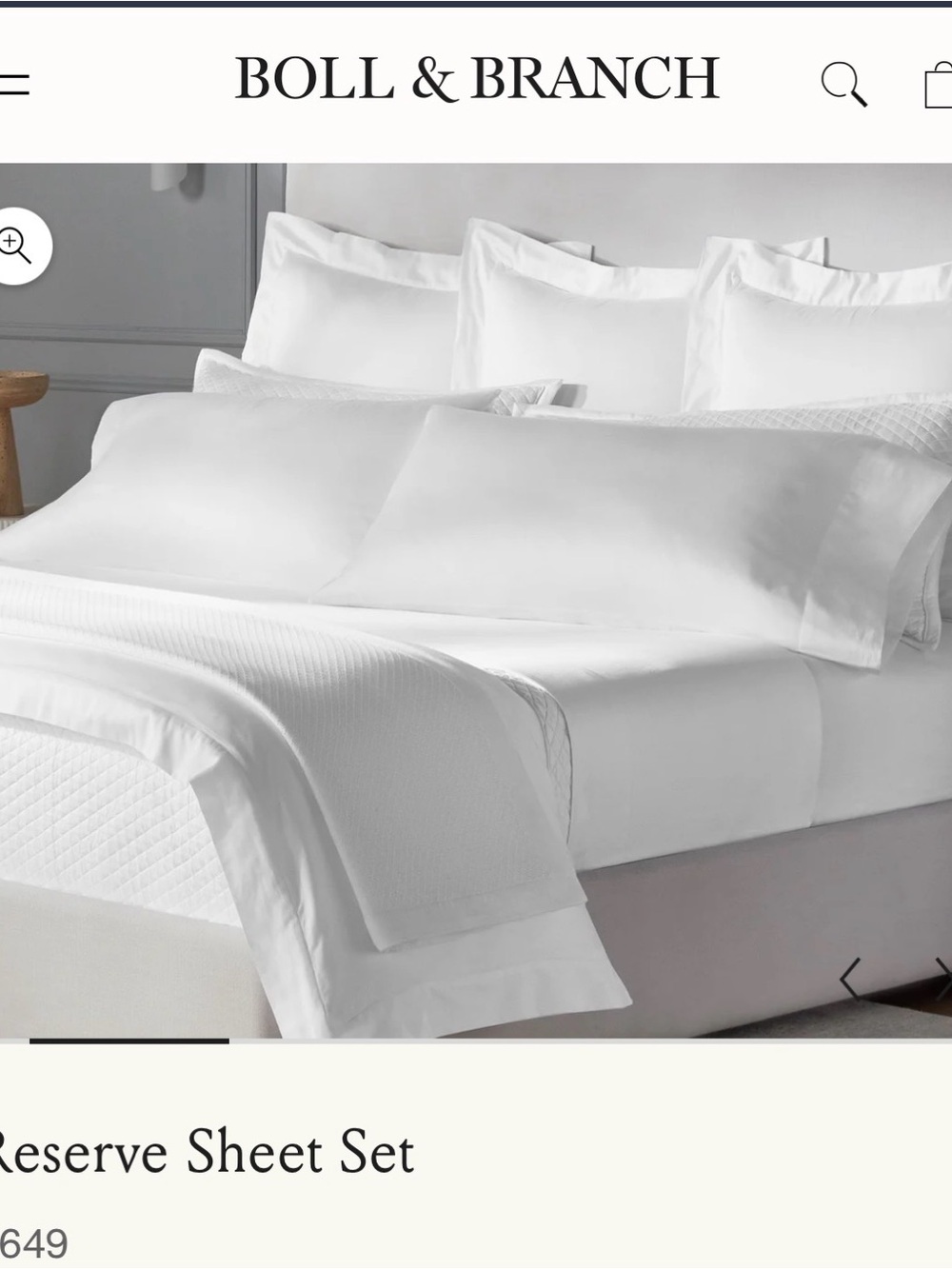 BOLL & BRANCH Reserve sheet set - KING - Picture 3 of 11